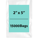 LDPE 4Mil Clear Poly Bags 2X5 inches 15000 Bags