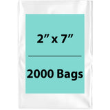 2X7 inches Clear Flat Poly Bags 4Mil Open Top (LDPE)