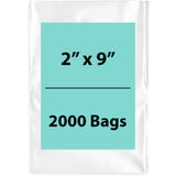 Clear Poly Bags 4Mil 2X9 Flat Open Top (LDPE)