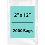 LDPE 4Mil Clear Poly Bags 2X12 inches 2000 Bags