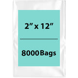 LDPE 4Mil Clear Poly Bags 2X12 inches 8000 Bags