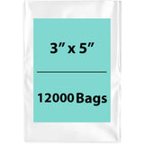 LDPE 4Mil Clear Poly Bags 3X5 inches 12000 Bags