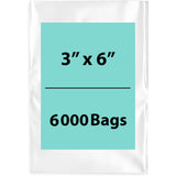 LDPE 4Mil Clear Poly Bags 3X6 inches 6000 Bags