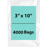 LDPE 4Mil Clear Poly Bags 3X10 inches 4000 Bags