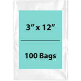 Clear Poly Bags 4Mil 3X12 Flat Open Top (LDPE)