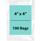 Clear Poly Bags 4Mil 4X4 Flat Open Top (LDPE)