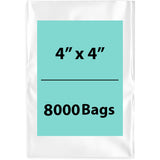 LDPE 4Mil Clear Poly Bags 4X4 inches 8000 Bags