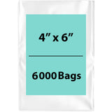 LDPE 4Mil Clear Poly Bags 4X6 inches 6000 Bags