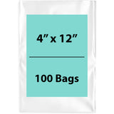 Clear Poly Bags 4Mil 4X12 Flat Open Top (LDPE)