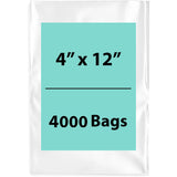 LDPE 4Mil Clear Poly Bags 4X12 inches 4000 Bags