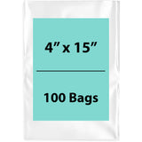 Clear Poly Bags Thickness: 4 Mil Size: 4 inch (width) X 15 inch (Height) Pack of 100 Bags