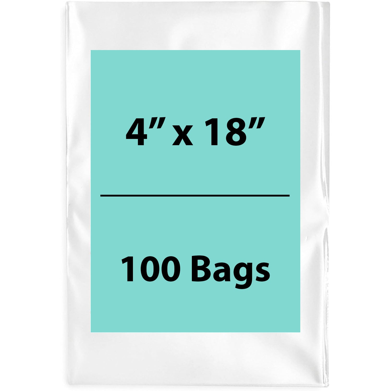 Clear Poly Bags 4Mil 4X18 Flat Open Top (LDPE)