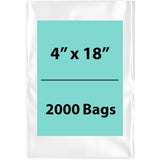 LDPE 4Mil Clear Poly Bags 4X18 inches 2000 Bags