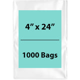 Clear Poly Bags 4Mil 4X24 Flat Open Top (LDPE)