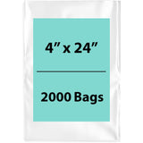 LDPE 4Mil Clear Poly Bags 4X24 inches 2000 Bags