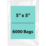 LDPE 4Mil Clear Poly Bags 5X5 inches 6000 Bags