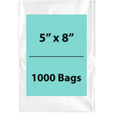 Clear Poly Bags Thickness: 4 Mil Size: 5 inch (width) X 8 inch (Height) Pack of 1000 Bags