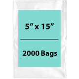 LDPE 4Mil Clear Poly Bags 5X15 inches 2000 Bags