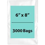 6X8 inches Clear Flat Poly Bags 4Mil Open Top (LDPE)