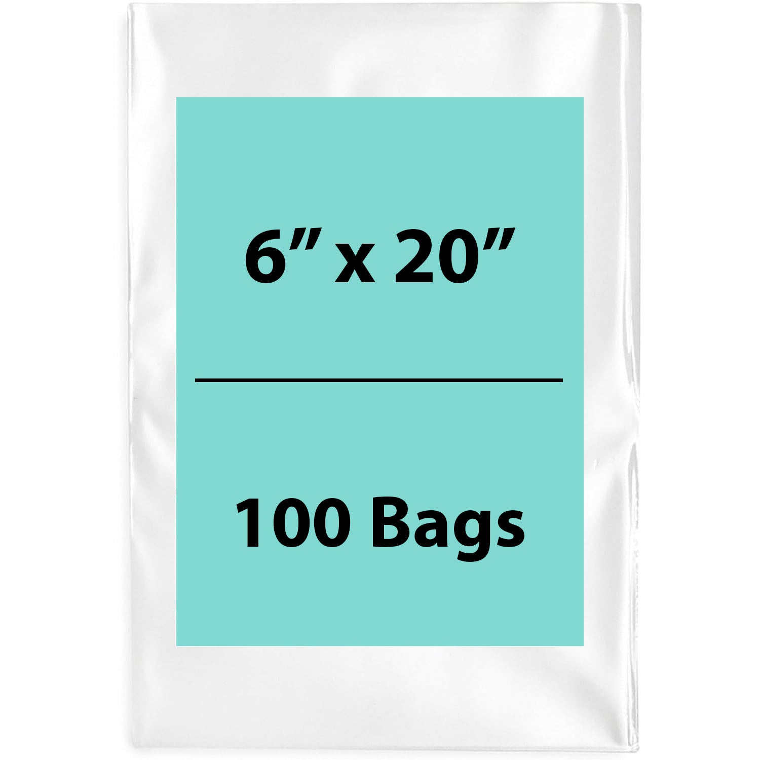 Clear Poly Bags 4Mil 6X20 Flat Open Top (LDPE)