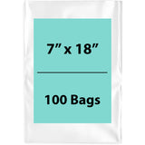 Clear Poly Bags 4Mil 7X18 Flat Open Top (LDPE)