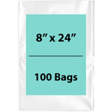 Clear Poly Bags 4Mil 8X24 Flat Open Top (LDPE)