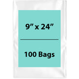 Clear Poly Bags 4Mil 9X24 Flat Open Top (LDPE)