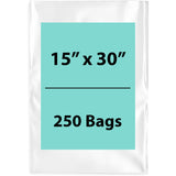 Clear poly bags Flat 15 inch (width) X 30 inch (Height) LDPE