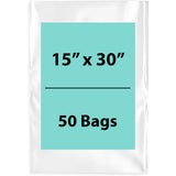 Clear poly bags Flat 15 inch (width) X 30 inch (Height) LDPE