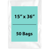 Clear poly bags Flat 15 inch (width) X 36 inch (Height) LDPE