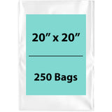 Clear poly bags Flat 20 inch (width) X 20 inch (Height) LDPE