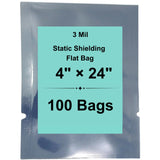 4" X 24" 3 Mil StratoGrey Static Shielding ESD Bags