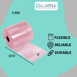5" X 1075' 4 Mil Pink Anti-Static Poly Tubing Roll