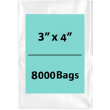 3X4 inches Clear Flat Poly Bags 6Mil Open Top (LDPE)