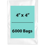 LDPE 6mil Clear Poly Bags 4X4 inches 6000 Bags