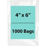 Clear Poly Bags Flat 6 Mil Thickness Size: 4 (width) inch X 6 (Height) inch