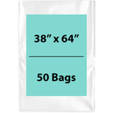 Clear Poly Bags 6Mil 38X64 Flat Open Top (LDPE) Pack of 50 Bags