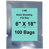 6" X 18" 3 Mil StratoGrey Static Shielding ESD Bags
