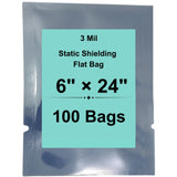 6" X 24" 3 Mil StratoGrey Static Shielding ESD Bags