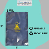 6" X 9" 3 Mil StratoGrey Static Shielding ESD Bags