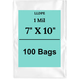 7" X 10" 1 Mil Std Linear LDPE Clear Flat Bags