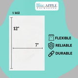 7" X 12" 1 Mil Std Linear LDPE Clear Flat Bags