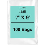 7" X 9" 1 Mil Std Linear LDPE Clear Flat Bags