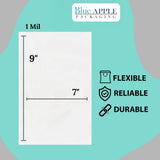 7" X 9" 1 Mil Std Linear LDPE Clear Flat Bags