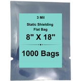 8" X 18" 3 Mil StratoGrey Static Shielding ESD Bags