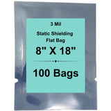 8" X 18" 3 Mil StratoGrey Static Shielding ESD Bags