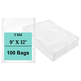 9 x 12 clear co-extruded vacuum pouches 3 mil