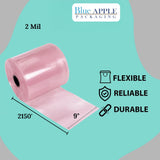 9" X 2150' 2 Mil Pink Anti-Static Poly Tubing Roll