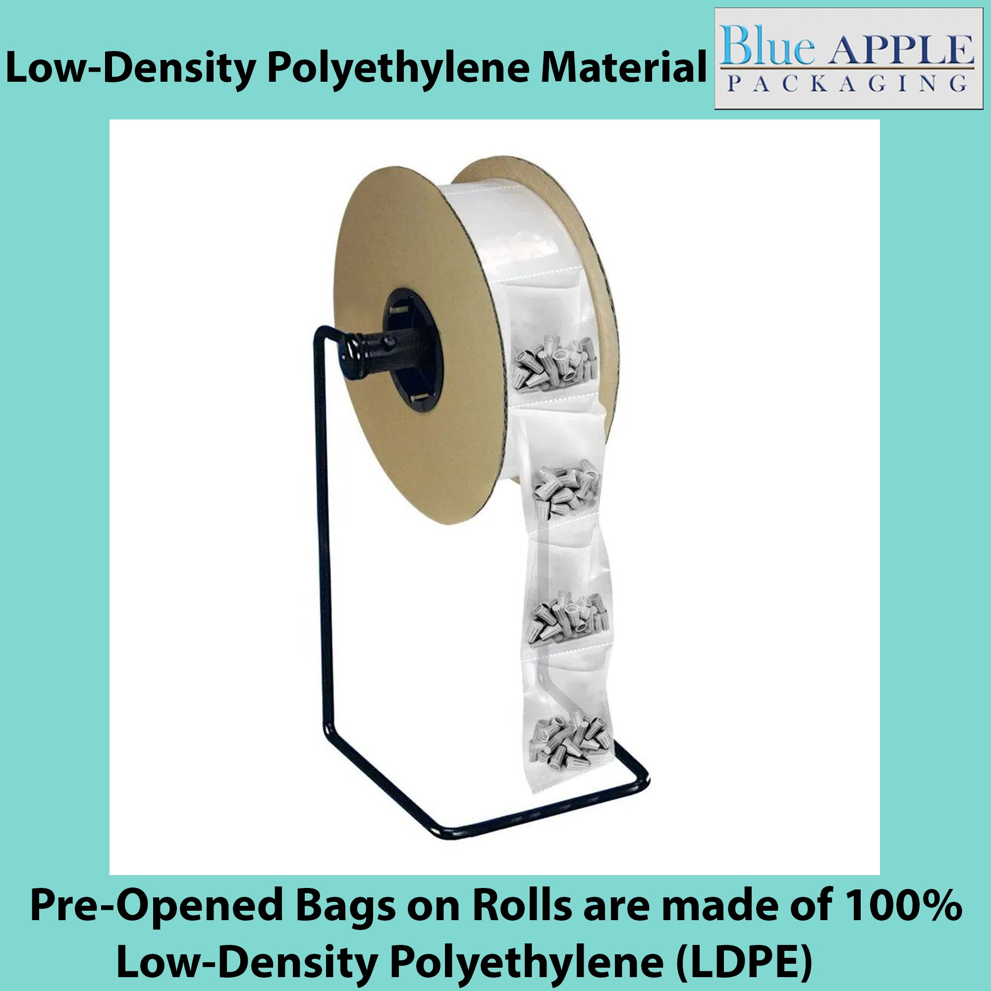 Autobag Heavy Perforated Roll Auto Fill Poly Bags- 3"x4", 2.75 Mil - 2000 Bags