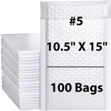 Poly Bubble Mailers #5 10.5 inch X 15 inch Pack of 100 Envelopes